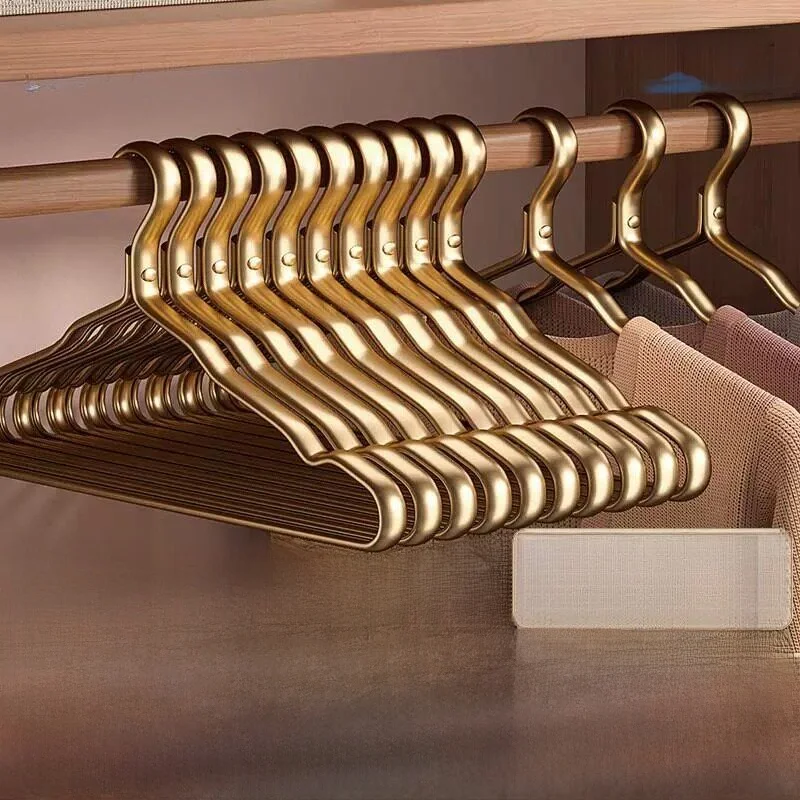 

Thickened Aluminum Alloy Clothes Hanger Stainless Steel Clothes Drying Rack Shoulder Angle Protection Home Use Heavy Duty