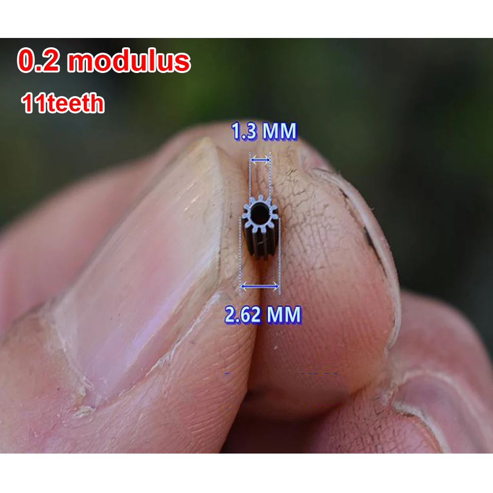 10pcs/lot 11T 1.3A 0.2M Metal Pinion Gears 11 Teeth Diameter 2.6mm Motor Main Shaft Gear Accessories for mini Reduction gearbox