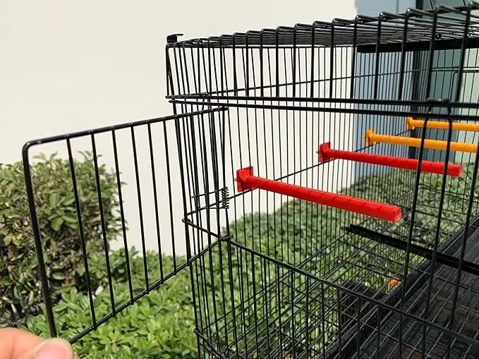 Set of 4 Stackable Breeding Bird Cage for Canary Finch Small Birds (White)