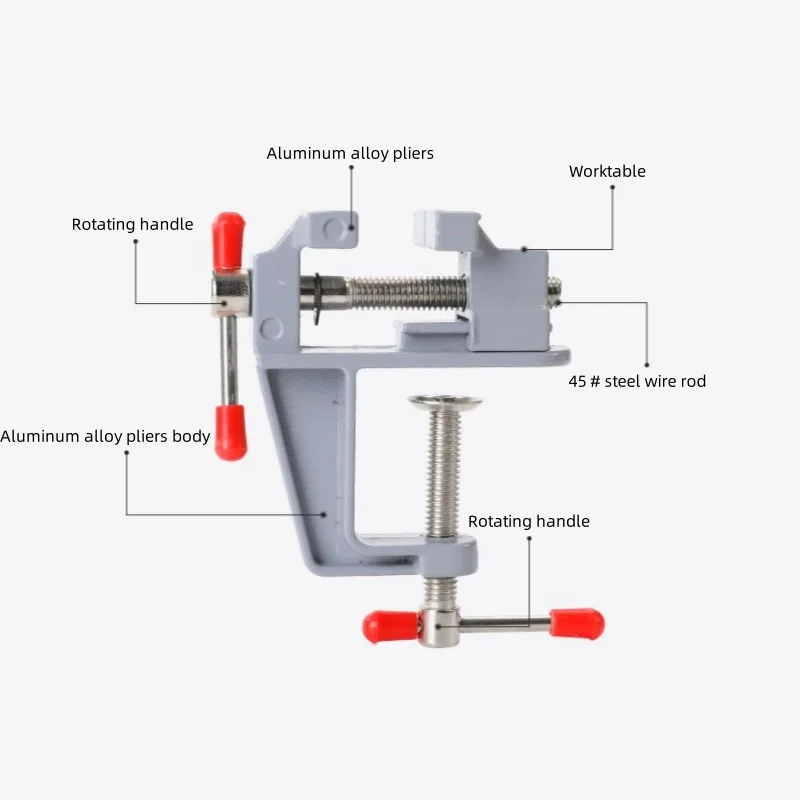 Mini tornillo de banco multifuncional, 3,5 MM, aluminio, miniatura, joyeros pequeños, Hobby, abrazadera en la mesa, alicates planos, herramienta de vicio