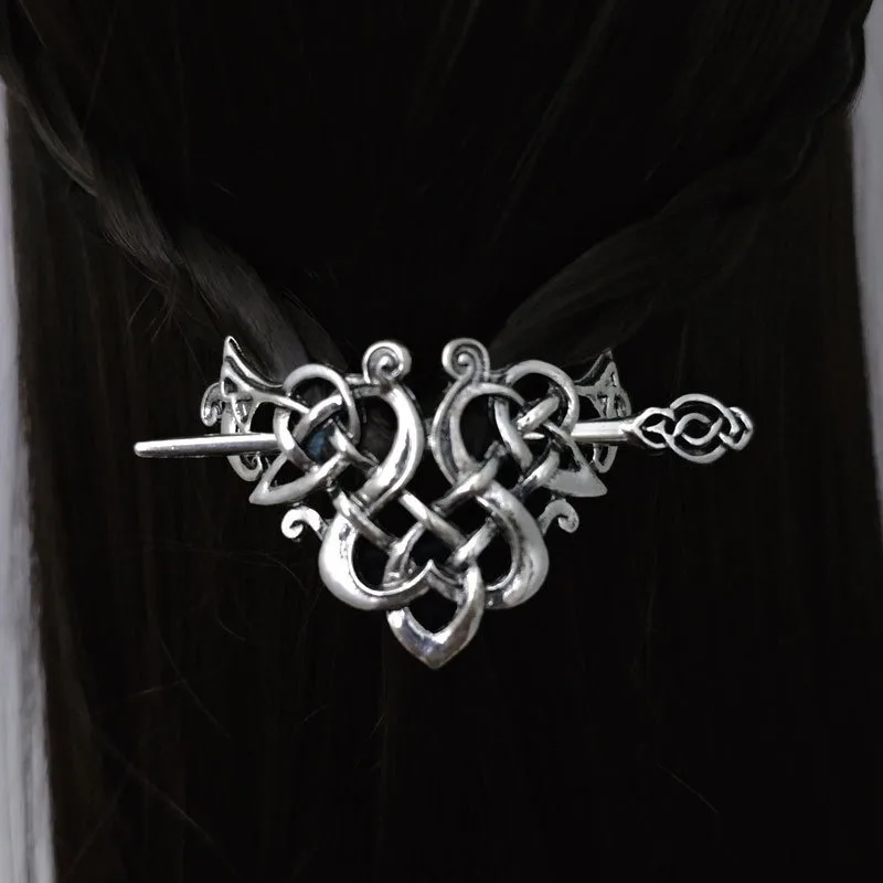 Старшая дизайнерская заколка для волос в стиле ретро Viking Love для женщин, заколка для волос скандинавской мифологией, комплект в норвежском стиле, модная заколка для волос