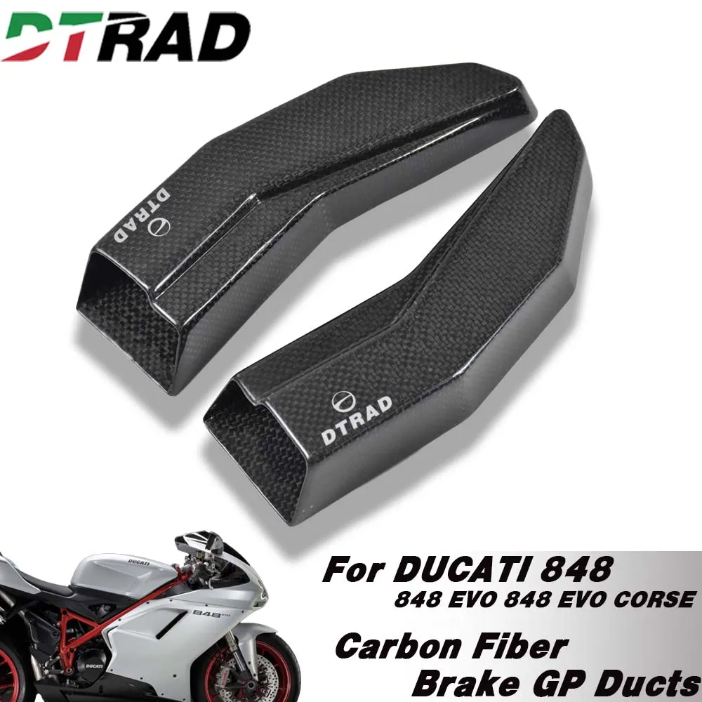 

Motorcycle Brake Ducts Cooling System Guard For DUCATI 848 EVO/EVOCORSE Carbon Fiber Caliper Cooler Channel Radiator Cover