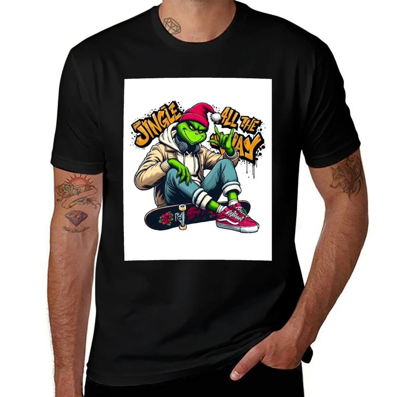 

Christmas Skater v1 T-Shirt boys whites summer tops anime shirt shirts graphic tees Men's t-shirt