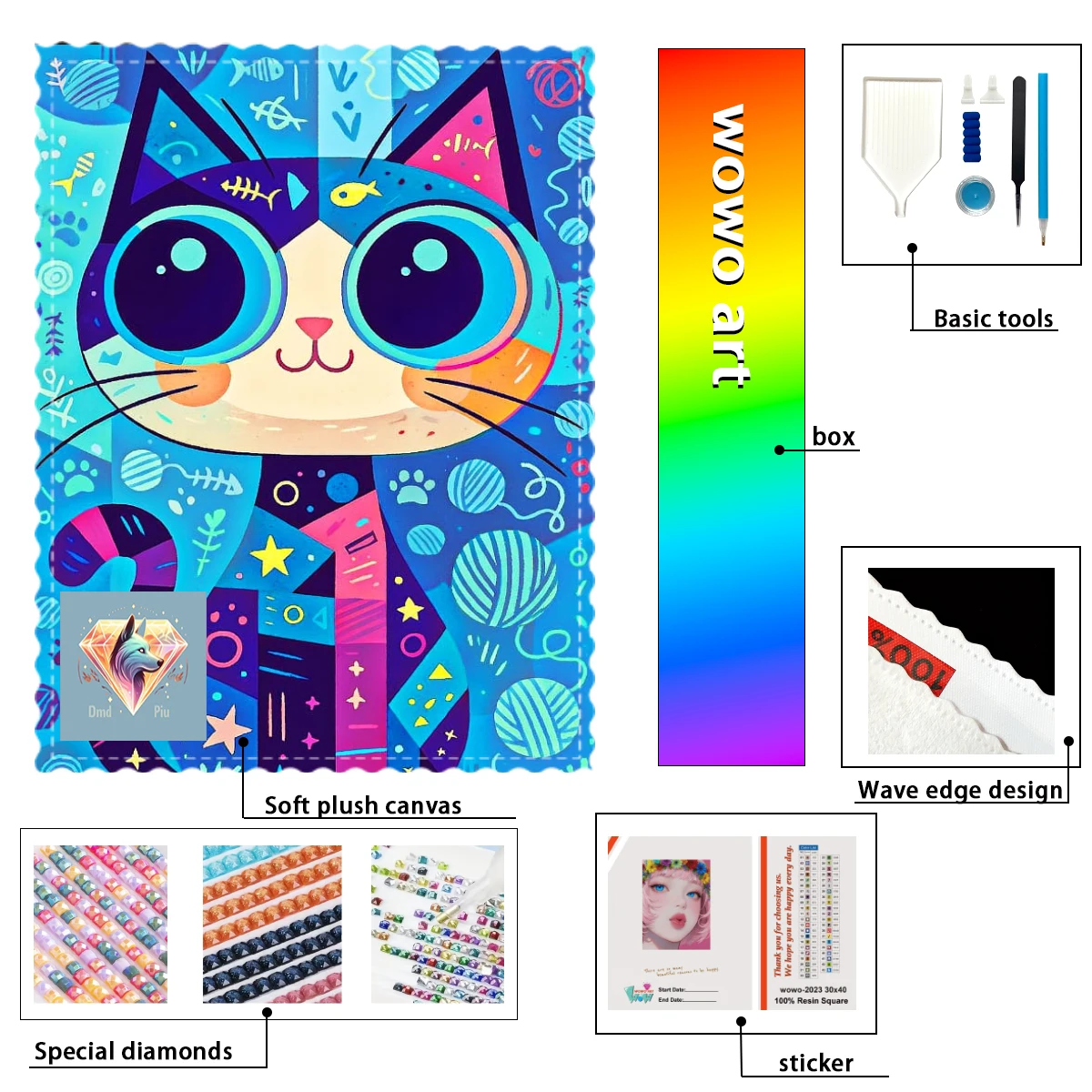 

【Piu Diamond Art】Gatito estelar 100% resin FD+ab+cr Diamond Stamping Kit Perfect Masterpiece worth Buying