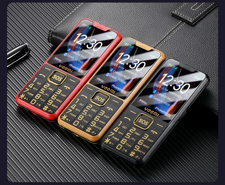 YEEMI K3 Super Thin Mobile Phone 2.4inch HD Screen GSM 2G Dual SIM Card Long Standby Flashlight Camera Type-C Button Phone