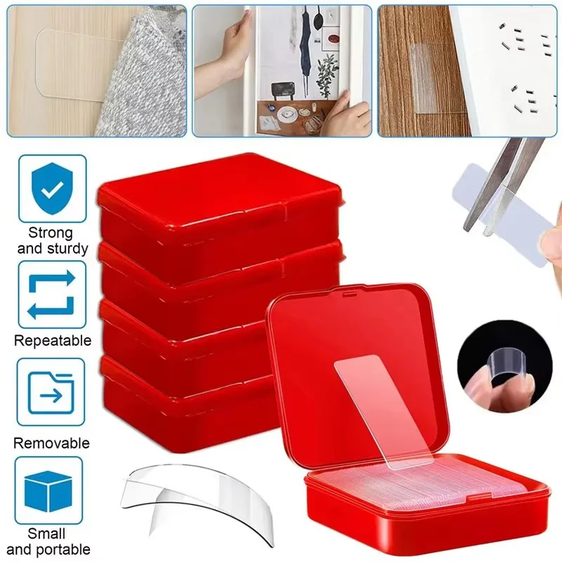10-300pcs Reused Super Strong Double Sided Adhesive Tape Nano Transparent Wall Stickers Water Proof Household Products Adhesives