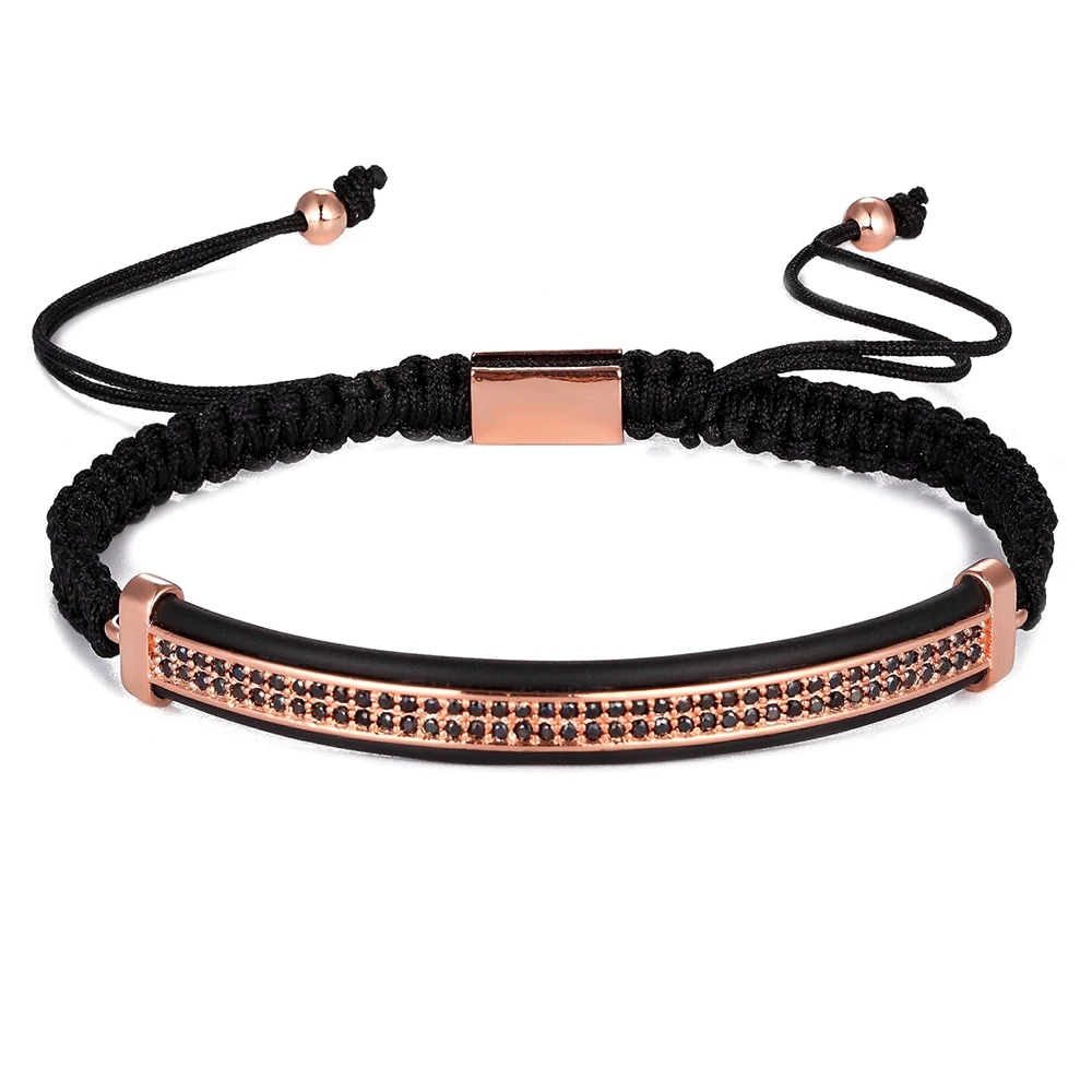 TYO 3pcs/Set Crystal Crown Cubic Zirconia Micro Pave 8mm Combination Beads Bracelet 16-25cm  Adjustable Size Rope Jewelry Gift image 4