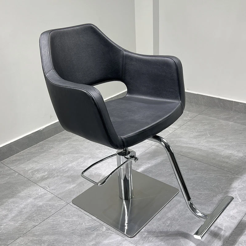 Barber Shop , -Specific Hairdressing , Stainless Steel Trendy Hair Salon Chair, Adjustable Height, Simple Design