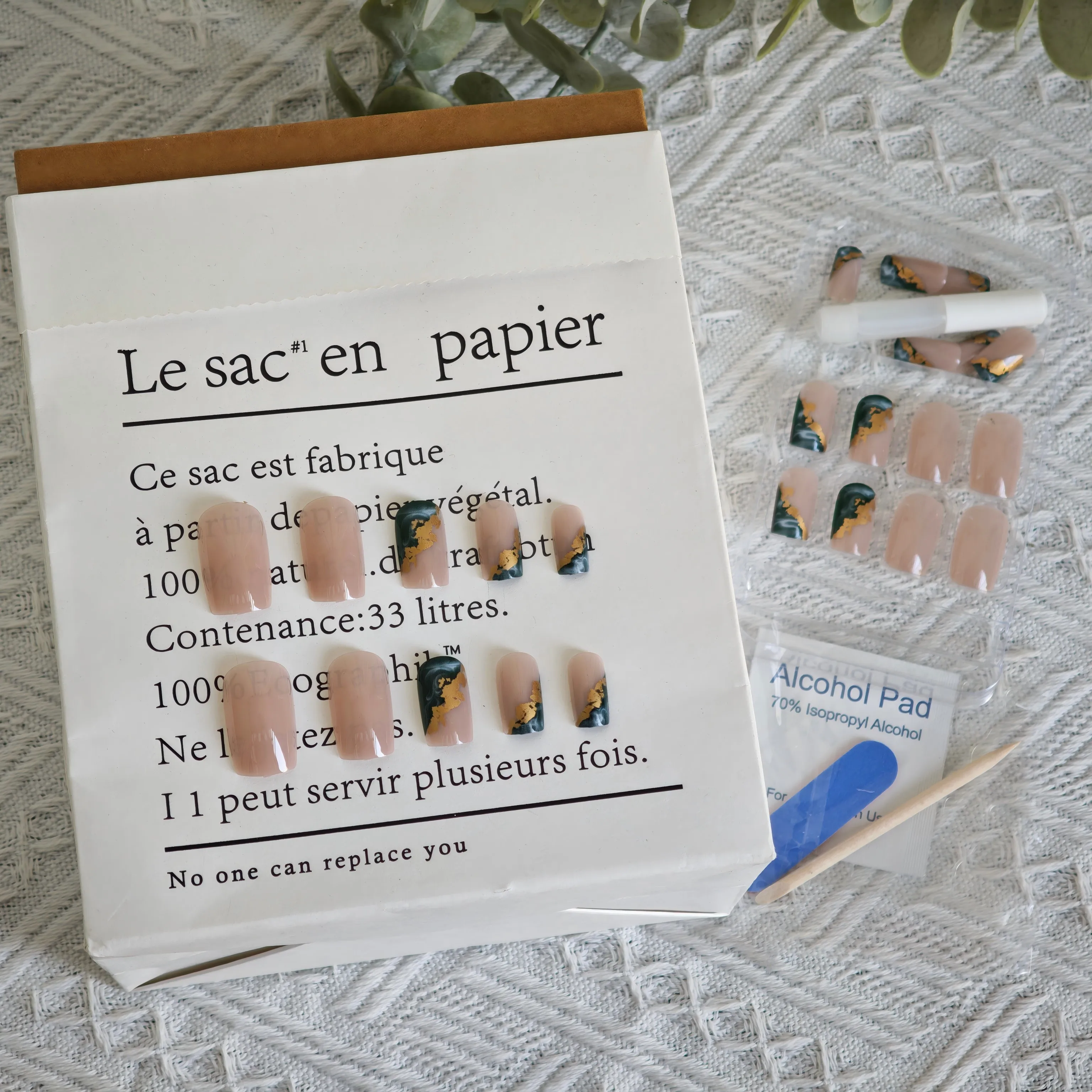 

24Pcs Long Square Press on Nails - 3D Holographic Butterfly French Tips with Cyan Smoke Glass Effect Y2K Ombre Embossed Design