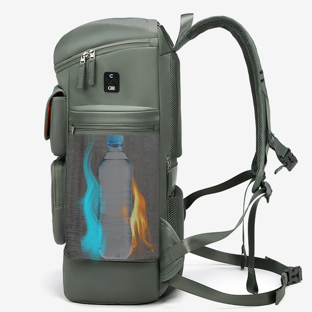 حقيبة ظهر للأعمال مع مستودع أحذية فردي، حقيبة ظهر ترفيهية خارجية متعددة الوظائف باللون الأخضر الداكن #3