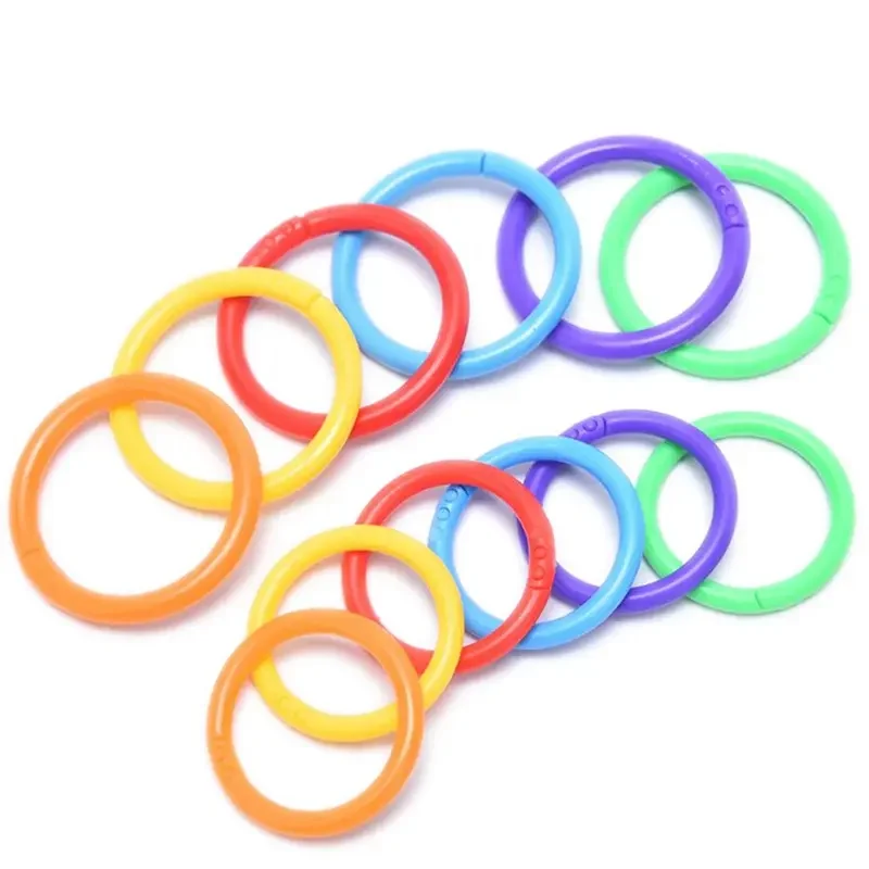 48-Pack 15mm Colorful Plastic Loose Leaf Rings for DIY Albums, Document Binding & Office Organization image 6
