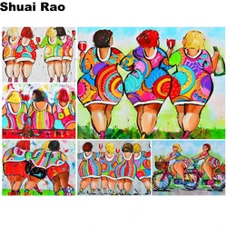 5d fat lady diamond painting full diamond mosaic set cartoon woman diamond embroidery cross stitch home decor drop shipping
