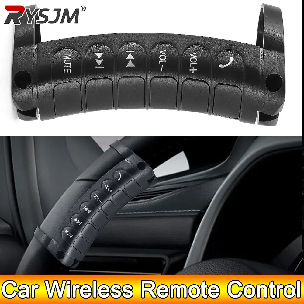 AD Bluetooth-compatible Switch Universal 6 Keys Wireless Control Steering Wheel Buttons Car Radio DVD Player Multimedia Player
