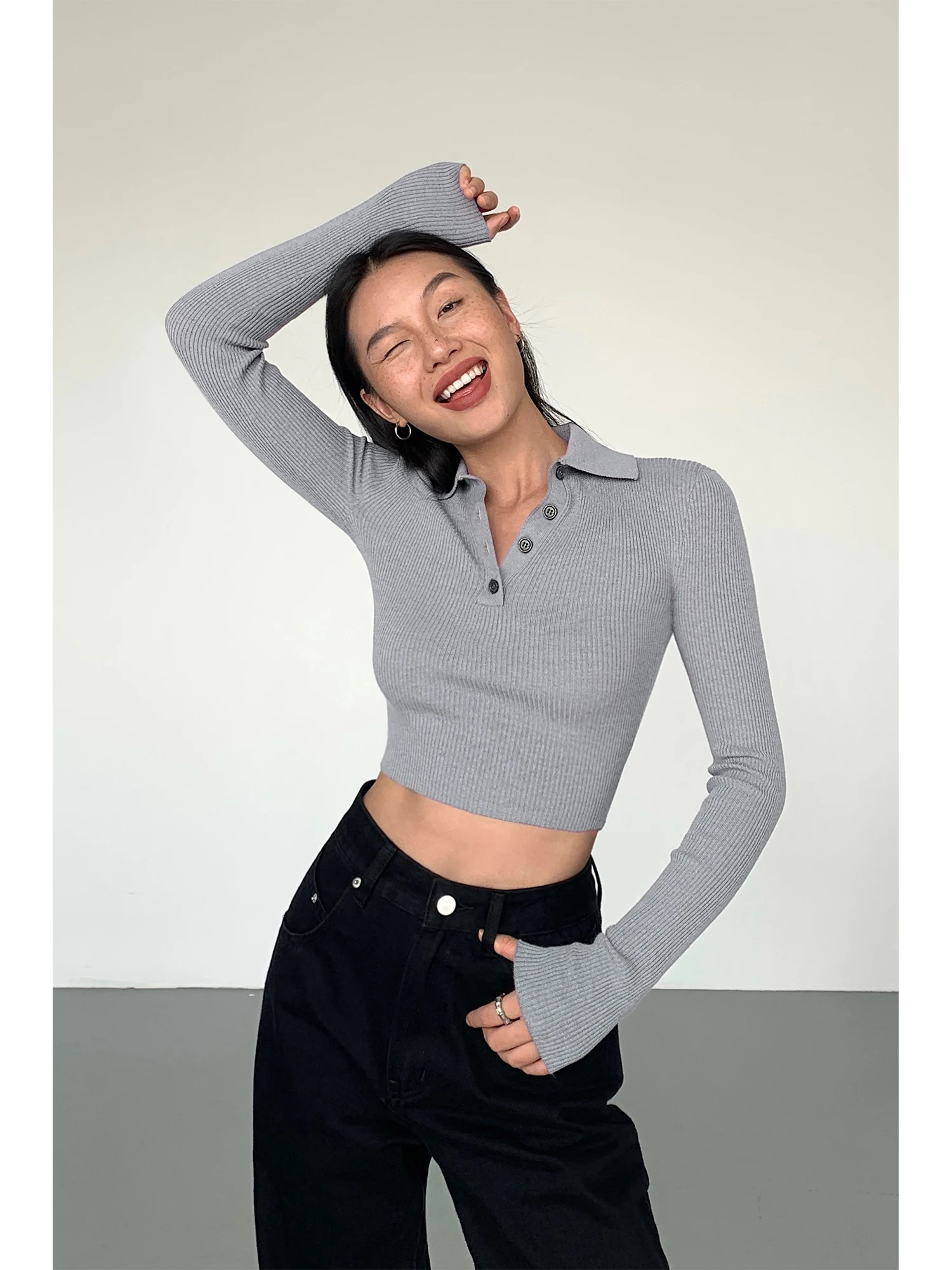 

NEVA HU Женский вязаный свитер Bla Ne Slim Fit ort V-Ne Base irt Осень Зима Faion Casual Sle