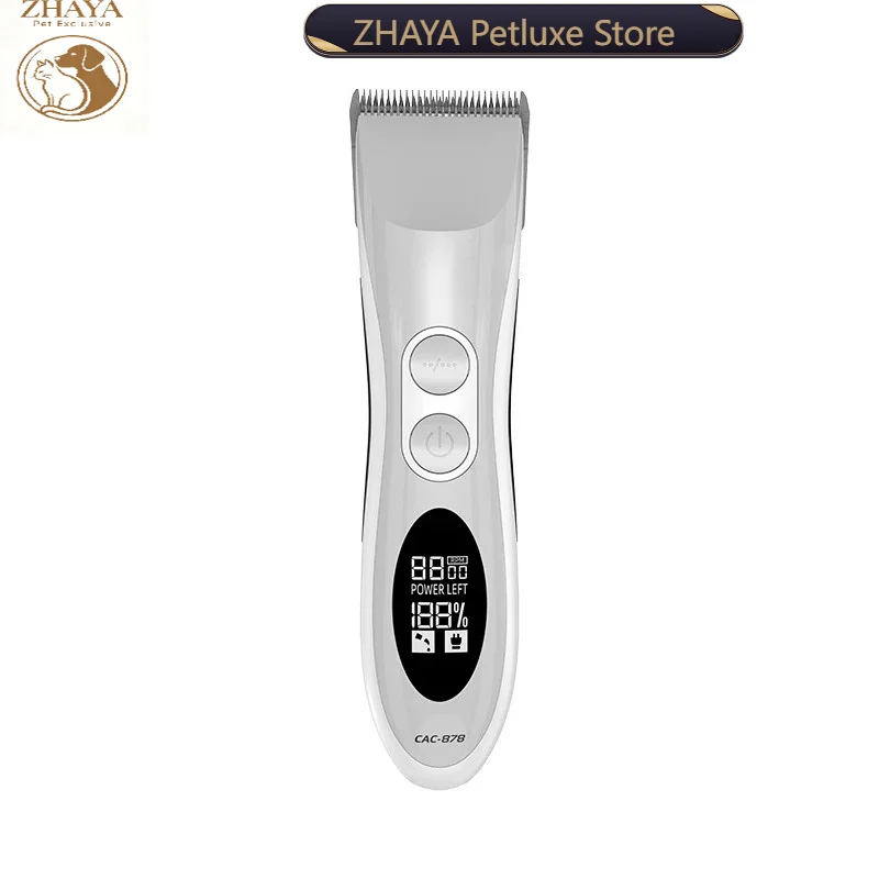 ZHAYA Professional Cordless Pet Clippers Large Power Dog Cat Grooming Trimmer Sharpener for Hair Cutting Rechargeable Kit