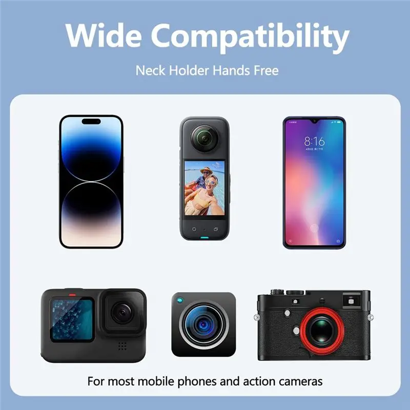 Neck Mount Phone Clip POV Phone Neck Holder Selfie Stand For 15 14 13 12 11 10 HUAWEI Phone Accessories