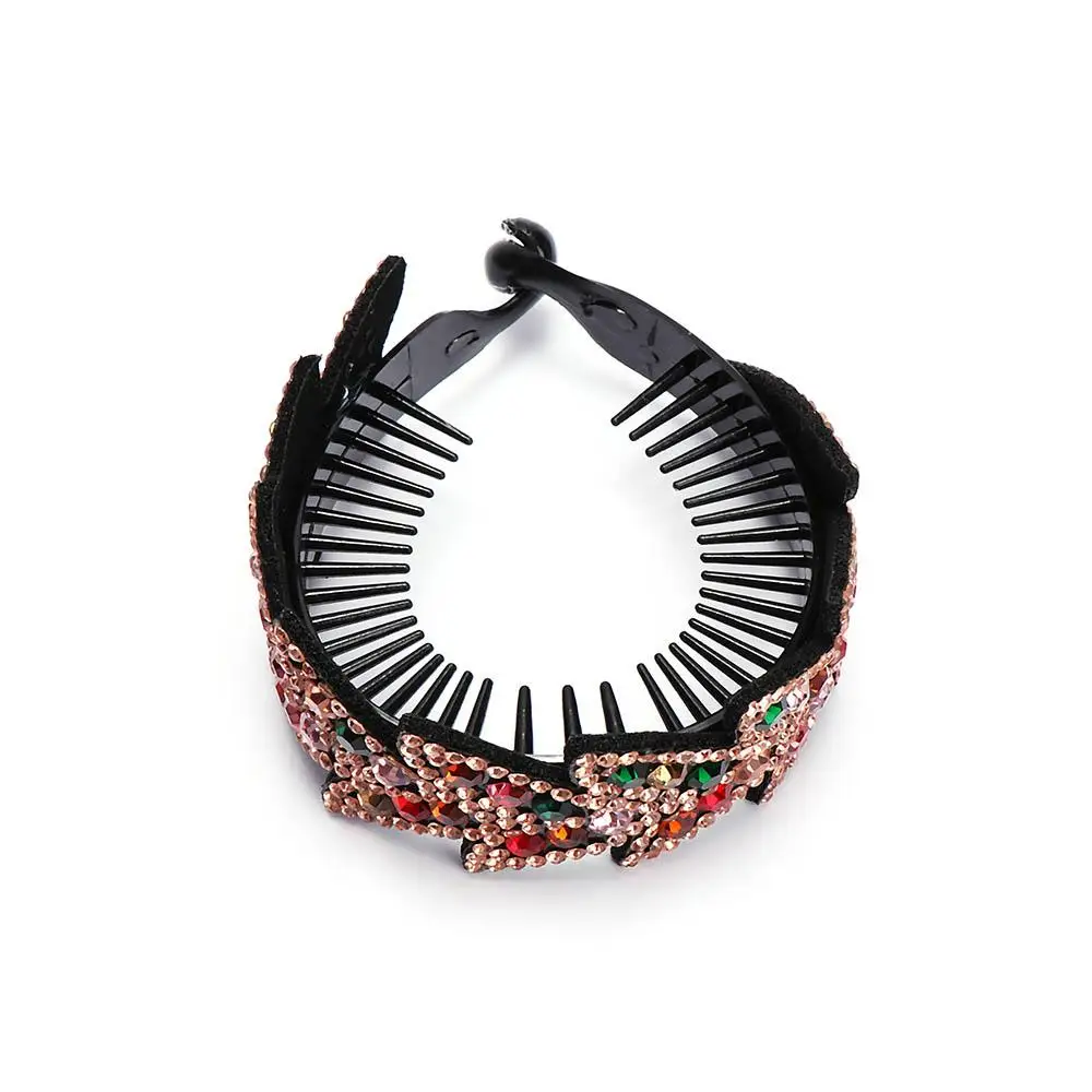 Accesorios para el cabello para mujer, elegantes y brillantes con diamantes de imitación, Nido de Pájaro Floral, Clip giratorio, pinza para el pelo con hojas, tocado para hacer moños