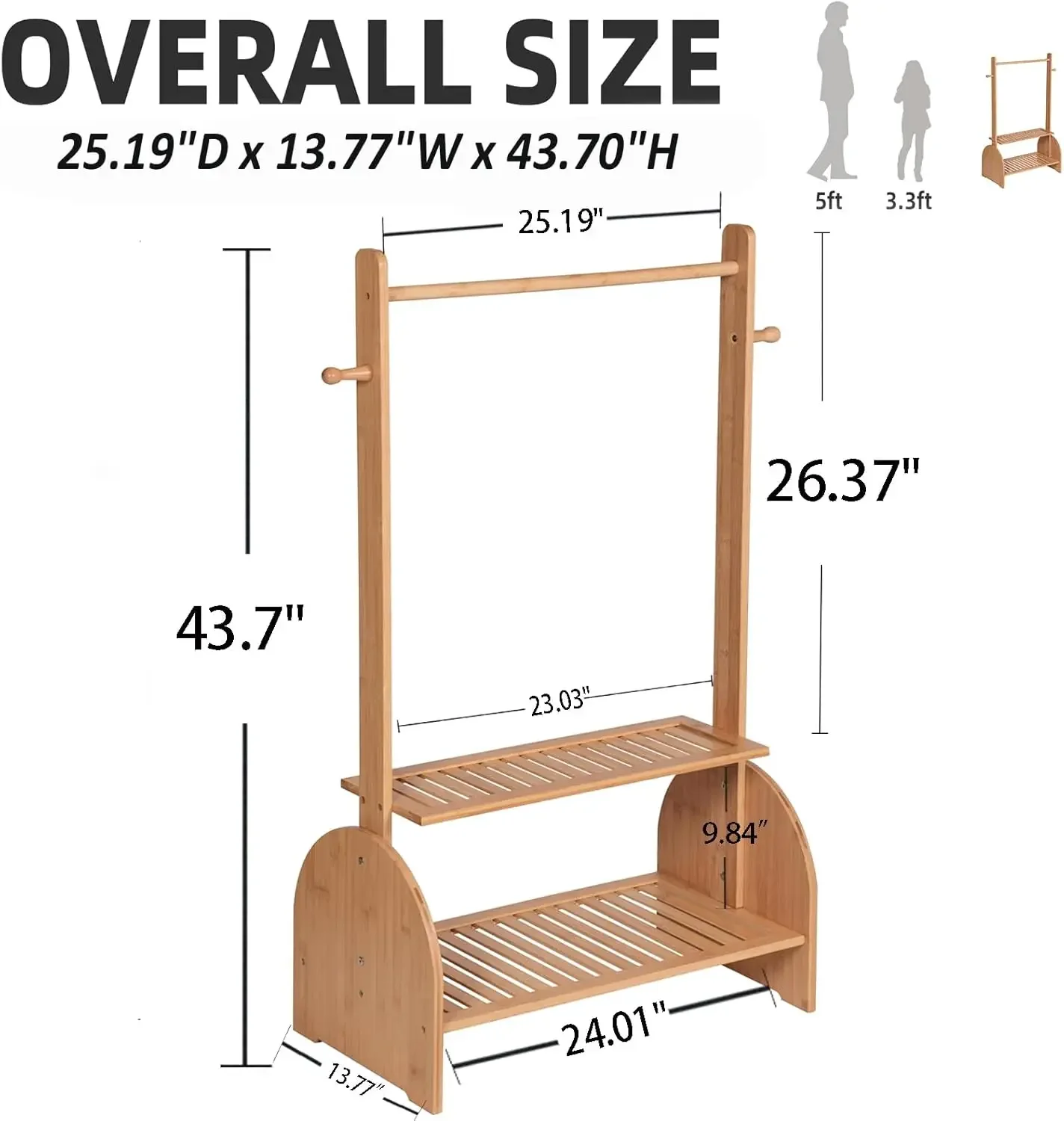 Rak Pakaian Anak yang Dapat Disesuaikan dengan 2 Rak, Sempurna untuk Kamar Bayi dan Lemari Pakaian Hewan Peliharaan