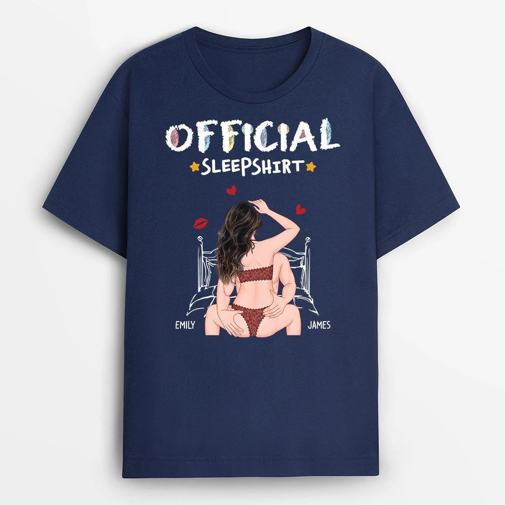 Chemise de nuit officielle personnalisée pour couple, t-shirt assorti, drôle et sexy, pour hommes et femmes, ample et respirant