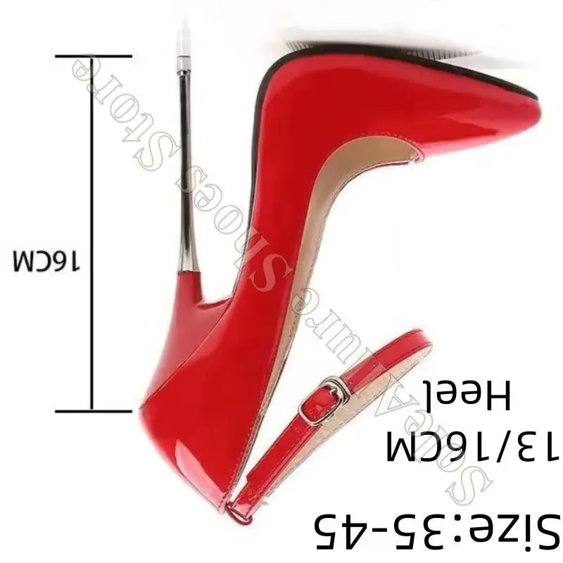 

2026 New Glitter Pointed Toe Heels Ankle Strap Buckle Stiletto Comfortable Non Slip Cushioned Party Wedding Shoes