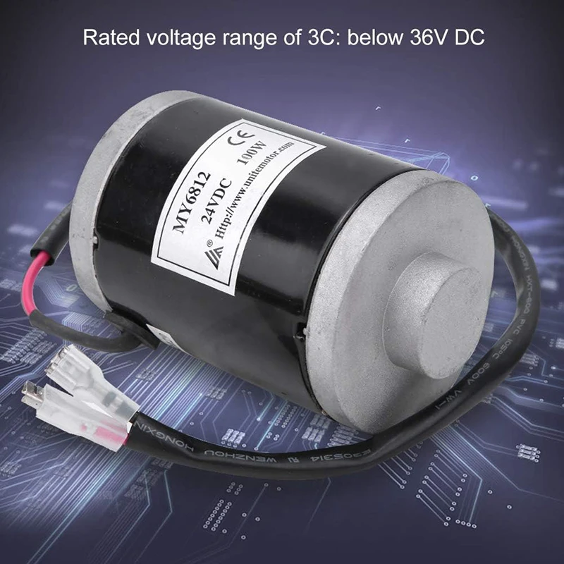 MY6812 150w 120W 100W DC Motor 12V/24V Electric Brushed Motor High Speed Small Brush Motor with Belt Pulley image 6