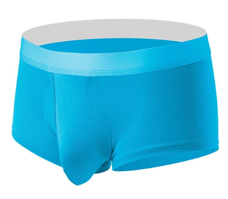 

Mens Boxer Mesh Underwear Cueca Solid Panties Man's Shorts Homme Ropa Breathable U Convex Pouch Underpants Male Calzoncillo