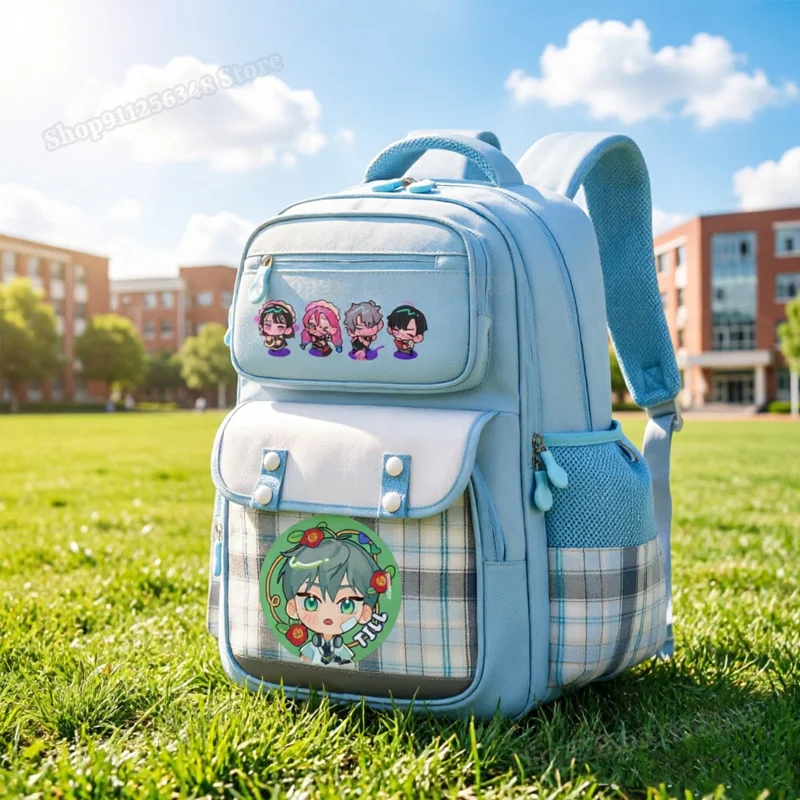 Cartoon Alien Stage Print Backpack for Children Schoolbag Large Capacity Bookbag Anime Figure Aesthetic Mochila School Supplies view 2