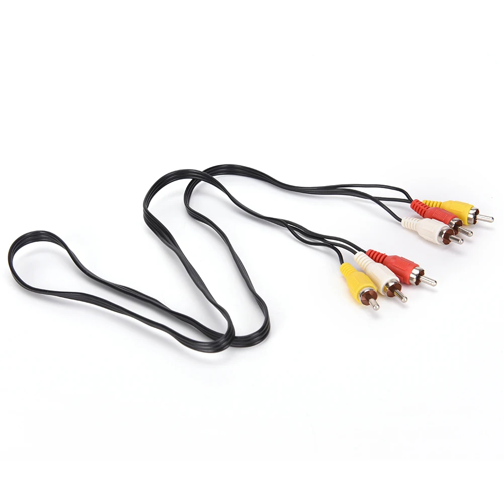 3 RC Male To 3 RC Male Composite Audio Video AV Cable Plug 1M-New