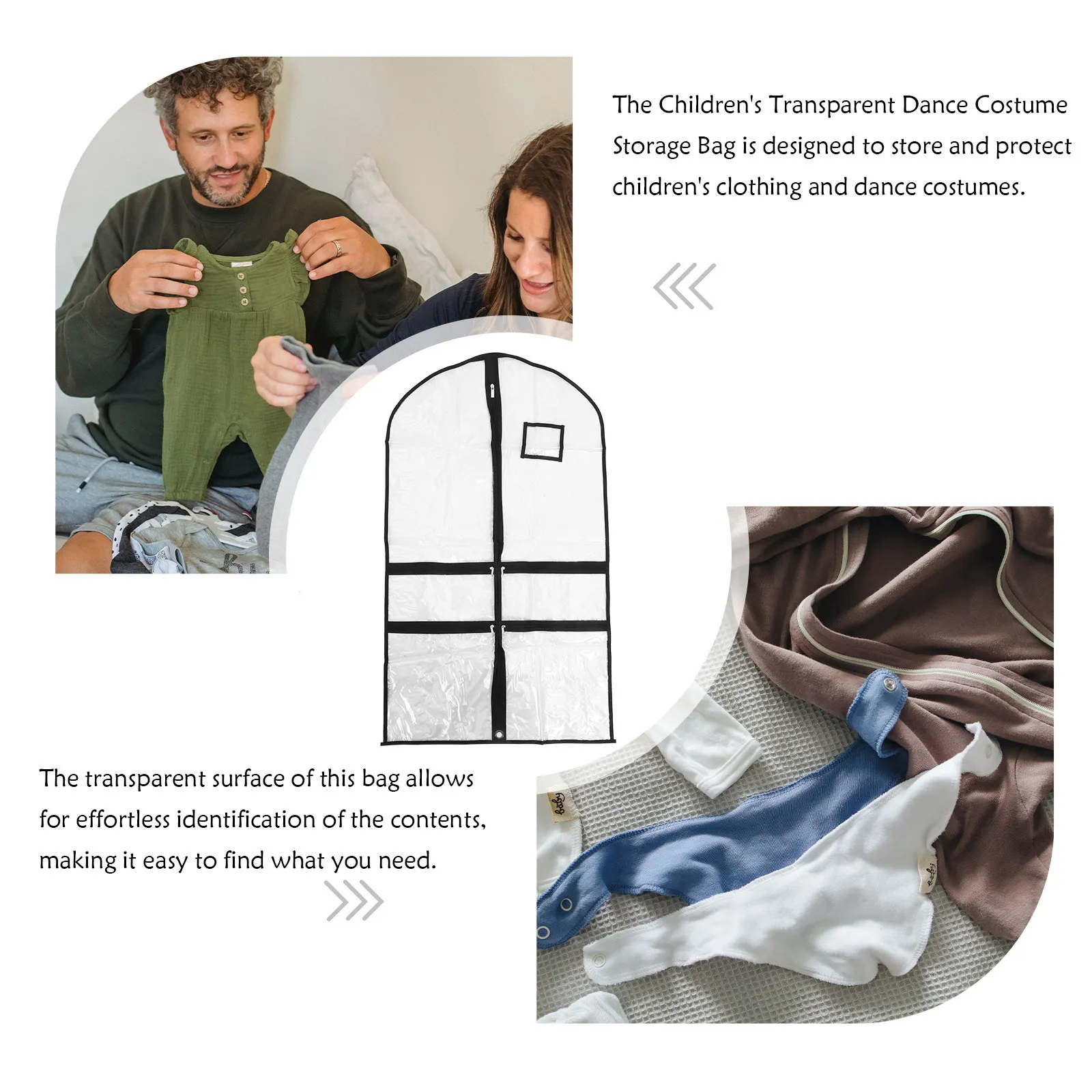 PVC Garment Cover for Coats Suits Dance Uniforms – Transparent Breathable Hanging Storage Bag