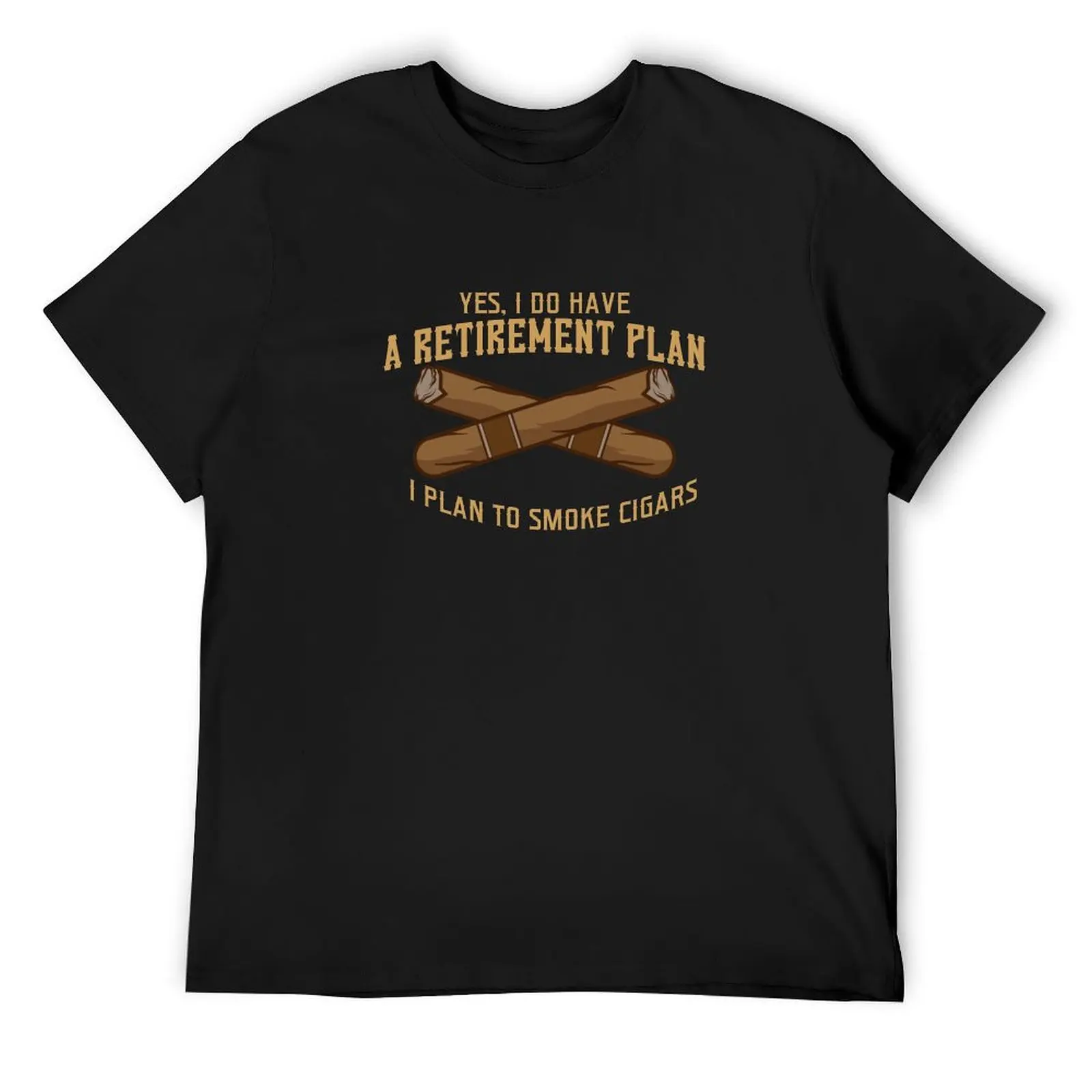 

Cigar Senior Smoker Funny Smoking Retirement Plan T-Shirt street wear T-shirt men