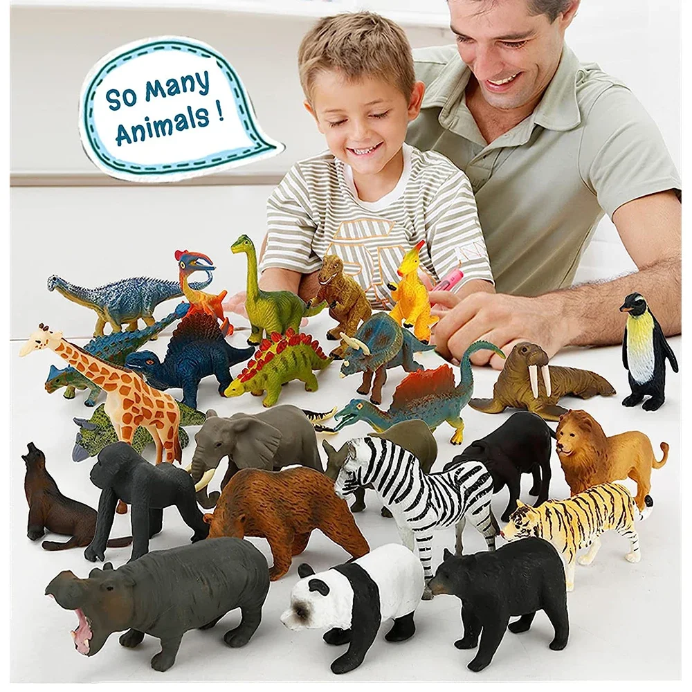 12pcs Realistic Safari Animal Figurine Simulation Model Mini Farm Woodland Animal for Kids Party Favor Preschool Educational Toy