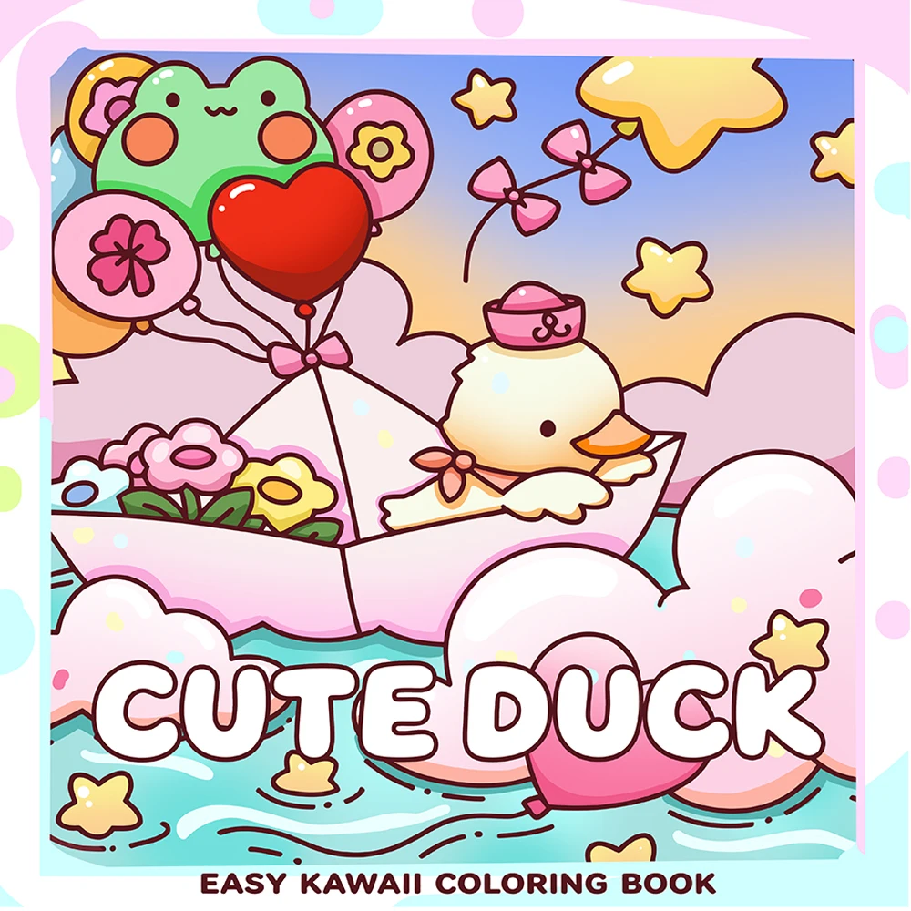 

CUTE DUCK Coloring Book for Adults Featuring Cartoon Bold-easy Patterns for Relaxation Kids DIY Painting Drawing Books