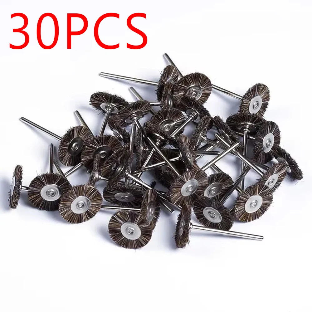 

30Pcs Dental Horse Hair Polishing Brush Wheel for Low Speed Straight Handpiece