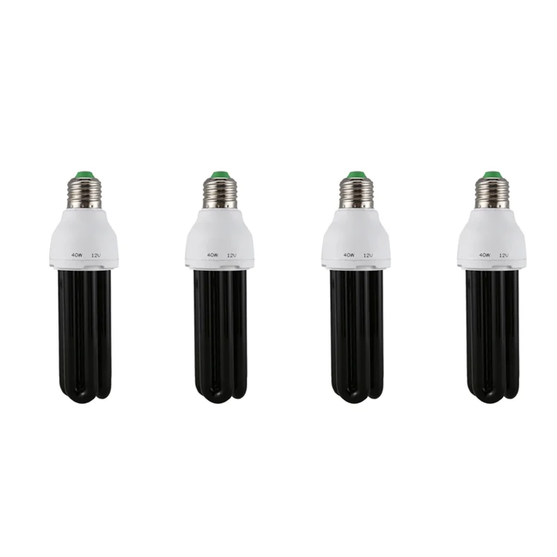 ABJI-4X E27 40W UV 자외선 형광등 블랙라이트 CFL 전구 램프 220V 모양: 직선 전력 전압: 40W DC 12V