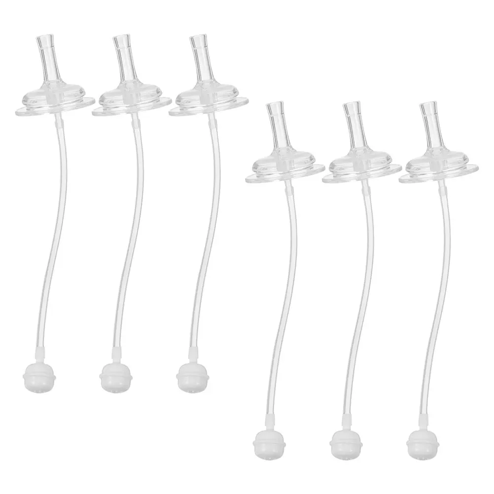 

6 шт., сменный набор силиконовых соломинков для детских бутылочек, герметичные многоразовые соломинки с широким горлышком, которые можно мыть в посудомоечной машине