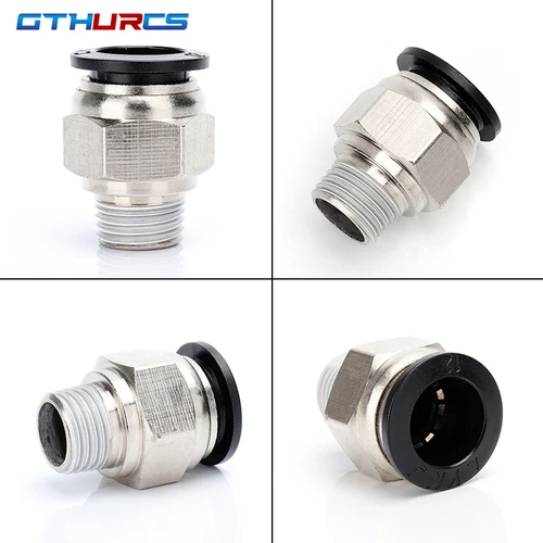 Imagen 2 del producto Accesorios Neumáticos de alta calidad, conector rápido de aire para PC, 40/60 piezas, PC6-01/02, 8-01/02, 10-01/02, 1/8 "", 1/4"", rosca macho, acoplamiento rápido
