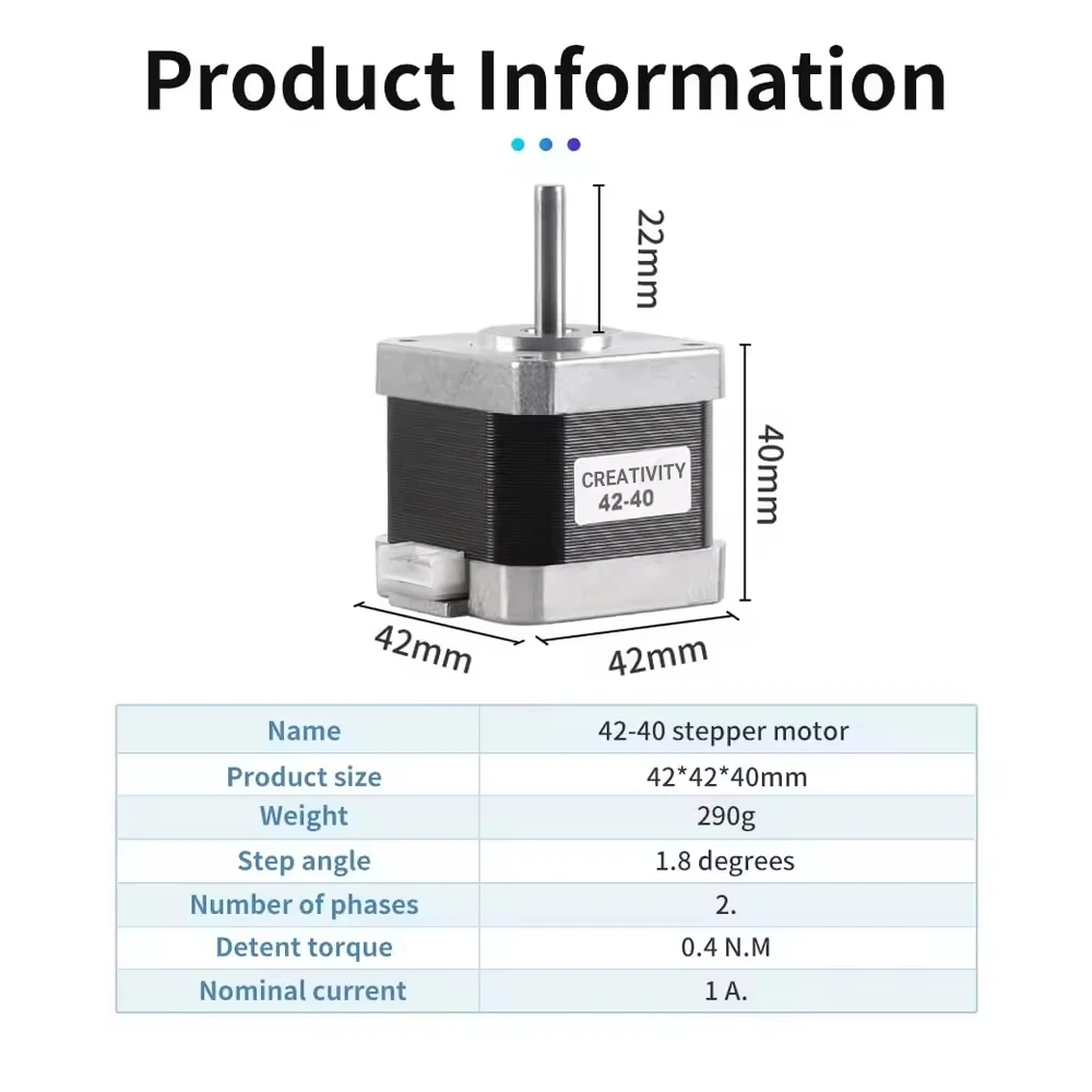 Silnik krokowy 42-40 z przekładnią do ekstrudera do drukarek 3D Ender 3/3 V2/Ender 3 Pro/Ender 5/CR-10 — zdjęcie produktu 6