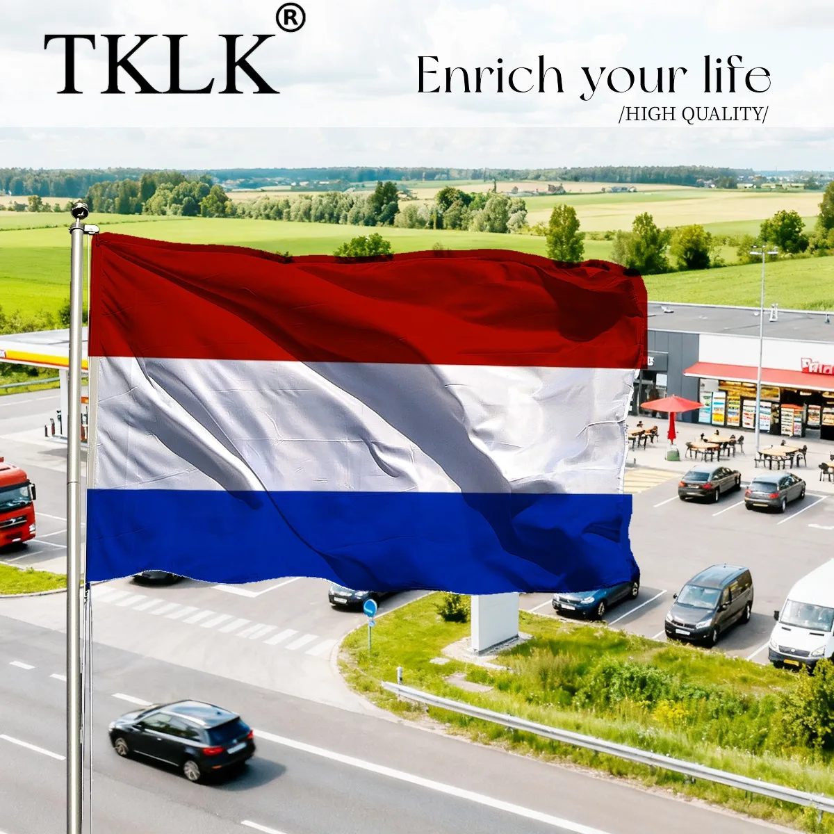 علم هولندا، 60x90 سم 90x150 سم 2x3FT 3X5Ft لافتة علم الدولة المتينة، بوليستر ممتاز لون نابض بالحياة