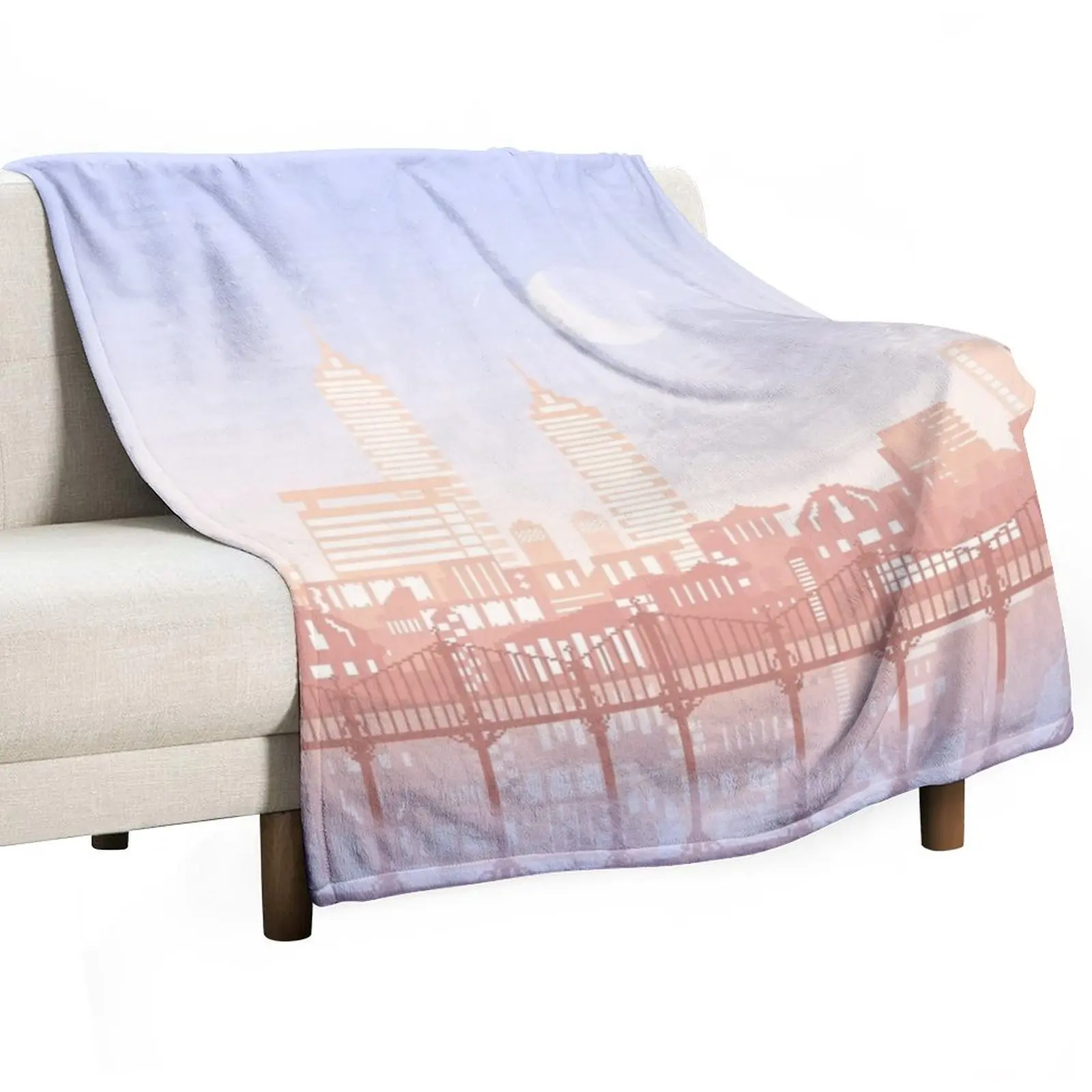 

Pastel Pixel CityScape Throw Blanket Sofa Throw Beach Heavy Blankets