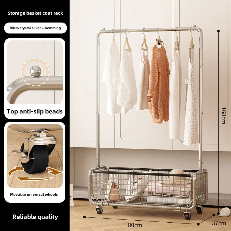 Floor-to-ceiling hangers, bedroom drying hangers, mobile light luxury corner hangers, overnight storage of clothes