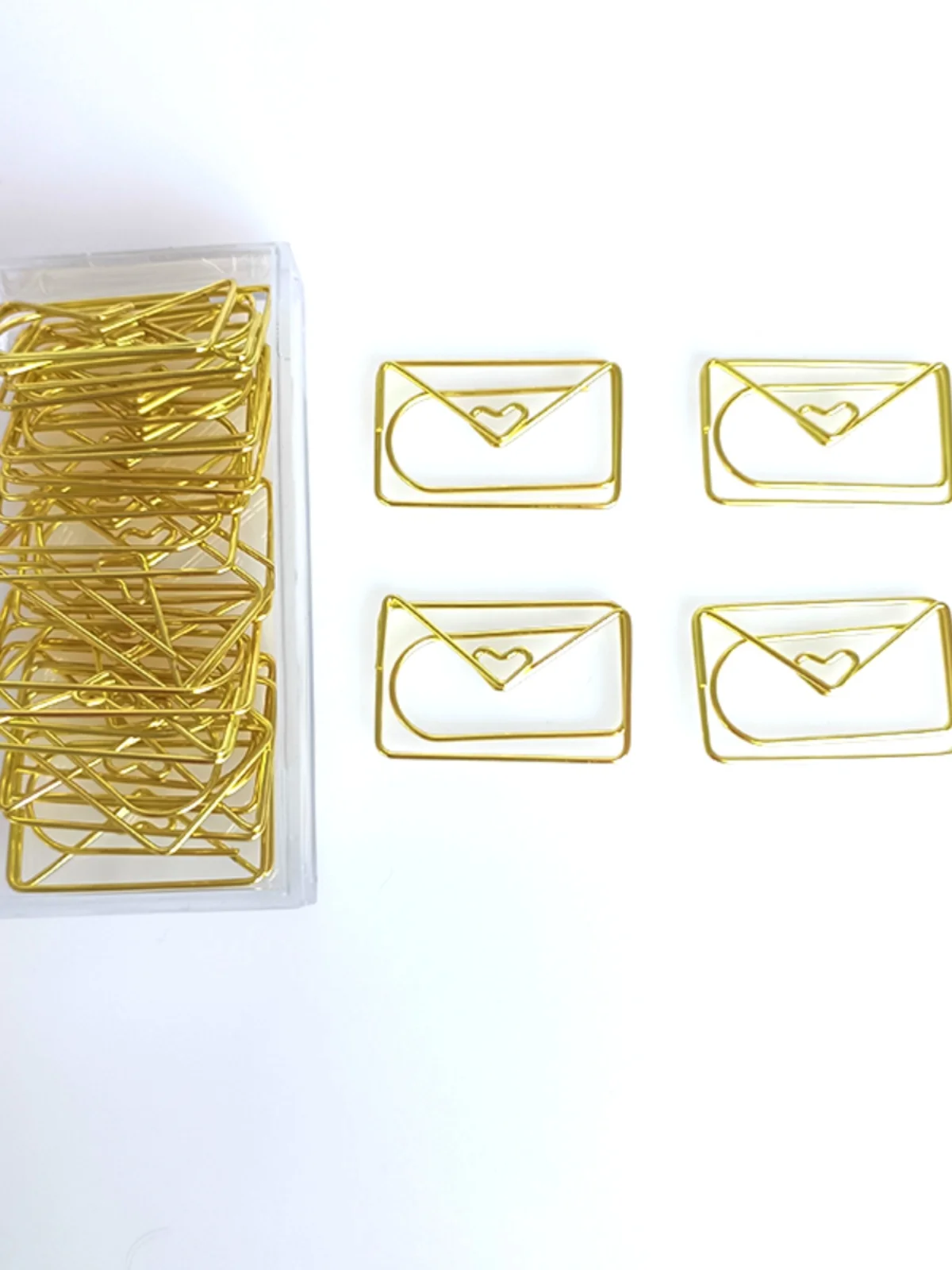 Rose Gold Heart Envelope Paper Clip Cute Bookmark Rose Gold Stationery Office Supplies Cute Paper Clips Office Table Accessories