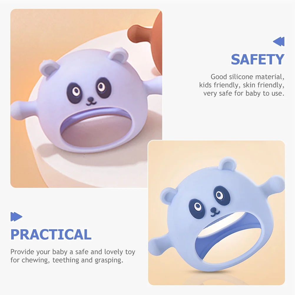 Teether Silikon Bayi Kartun Sarung Tangan Gigitan Bayi Penenang Kunyah Menenangkan Gusi Mendorong Perkembangan Rahang Teether Bayi