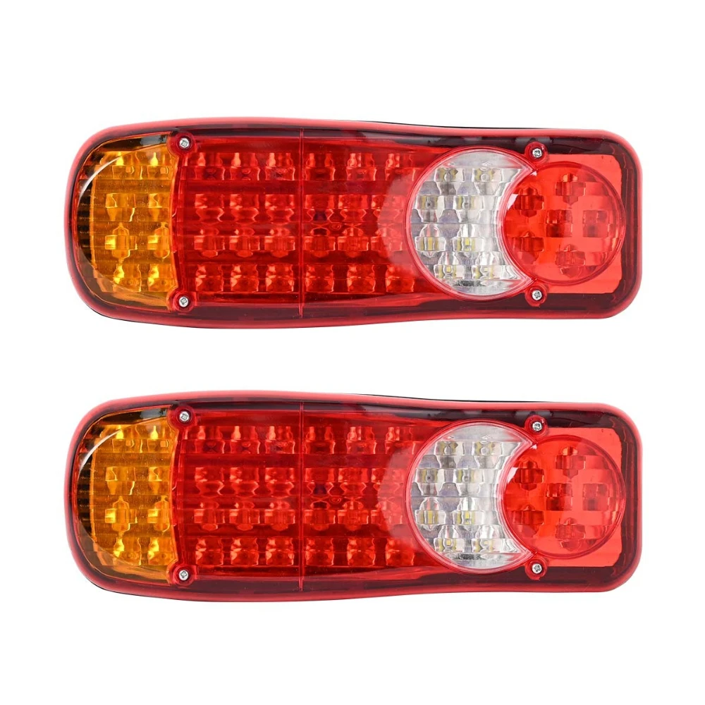 ATVOV 2PCS 12V 46 LED Truck Trailer Rear Tail Light 5 Function Brake Stop Reversing Turn Signal Indicator Running Lamp Caravan
