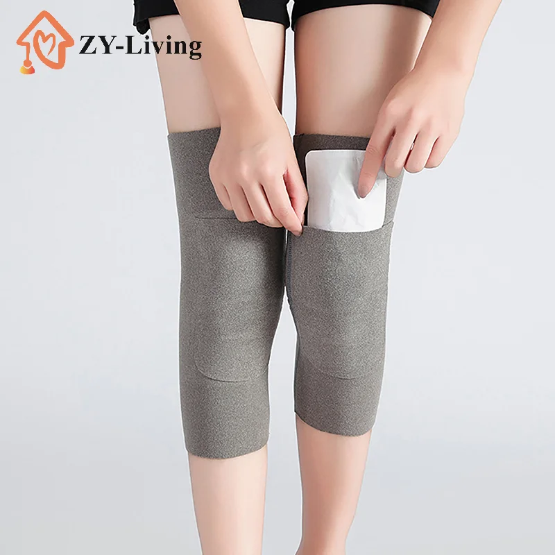 Insert Pocket Thermal Knee Sleeves Winter Warm Knee Pads For Women Old Men Kneepad Support Winter Running Knee Protector