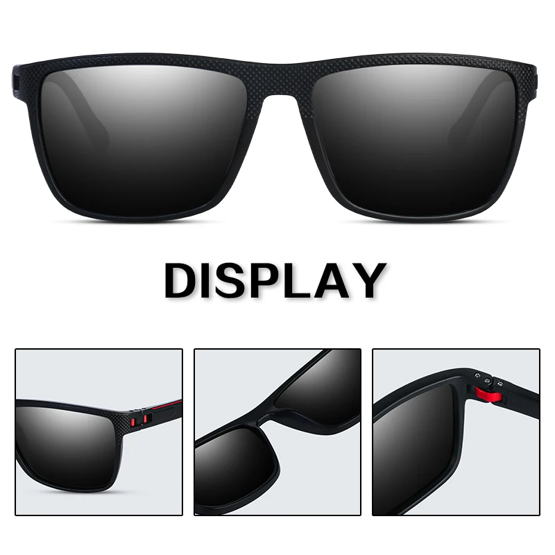 Fashion High Quality Brand New Polarized UV400 Sunglasses Men Women‘s Square Matte Frame Glasses