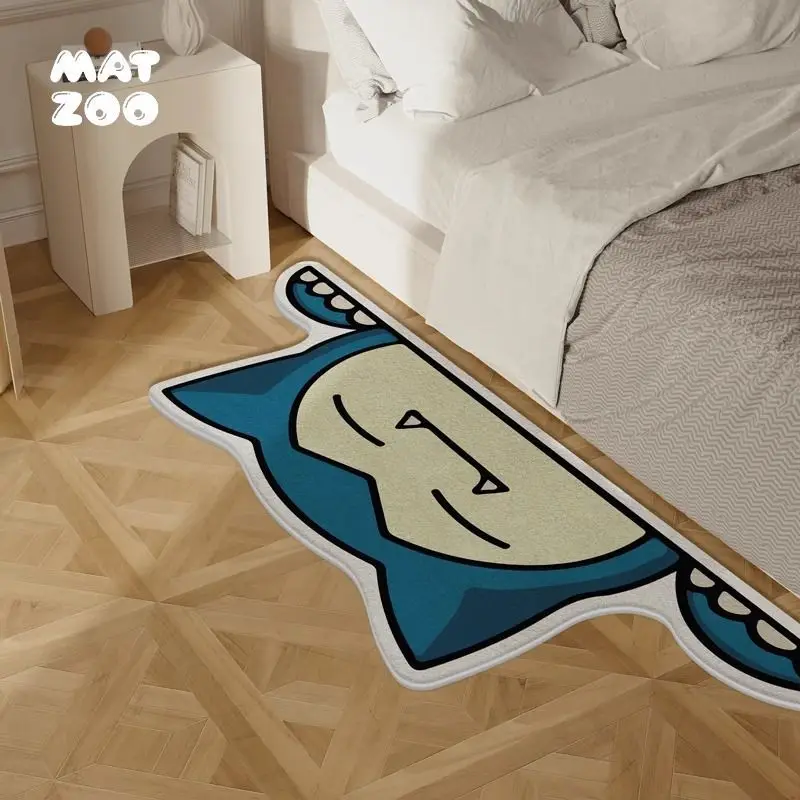 MINISO Cartoon Anime Pokemon Plush Carpet Irregular Floor Mat Snorlax Faux Cashmere Living Room Bathroom Bedside Rug Home Decor