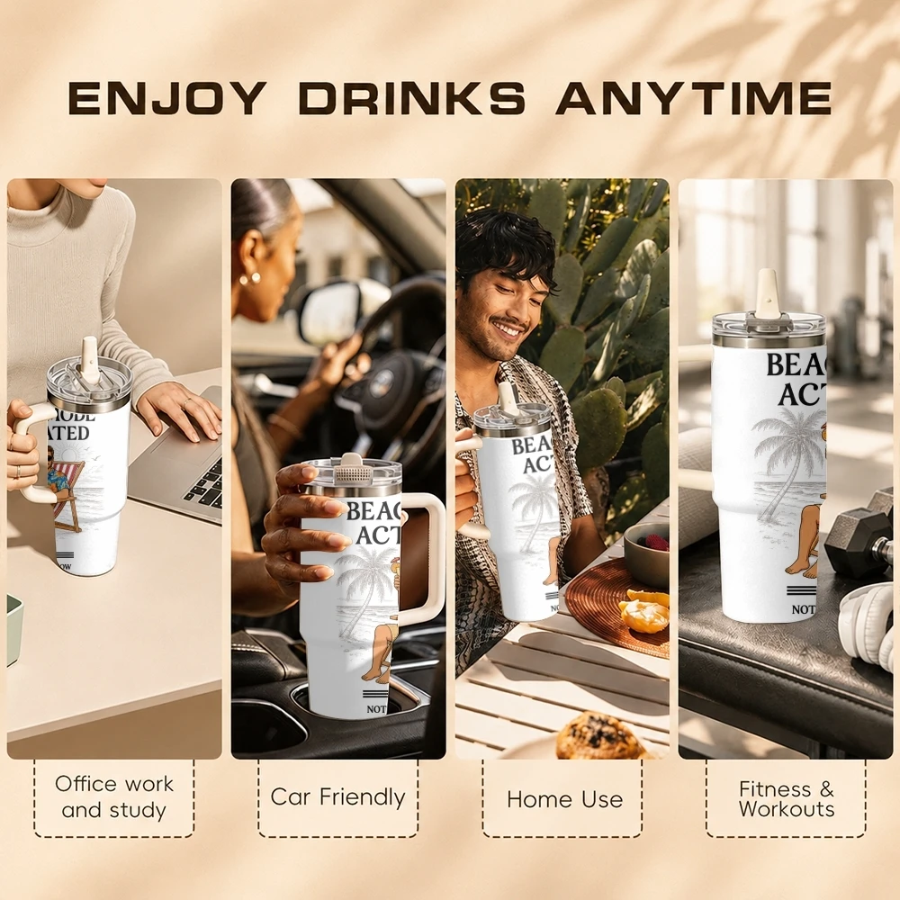 The Legend Retires Vacuum Flasks 40oz Stainless Steel Tumbler with Handle Straw Lid Vacuum Insulated Double Wall Leak Proof