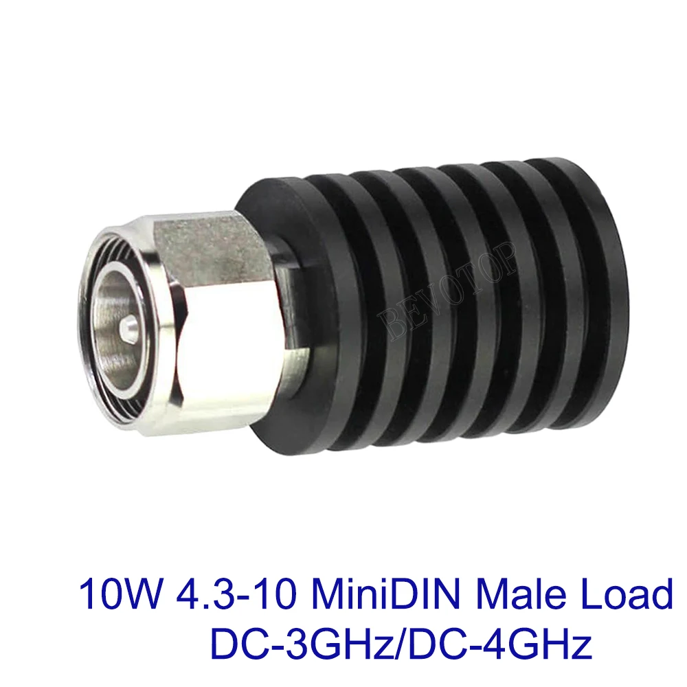 New 10W 4.3-10 Mini DIN Male Load DC-3GHz/DC-4GHz Connector RF Terminal Dummy Load 50 Ohms Straight Coaxial RF Adapter