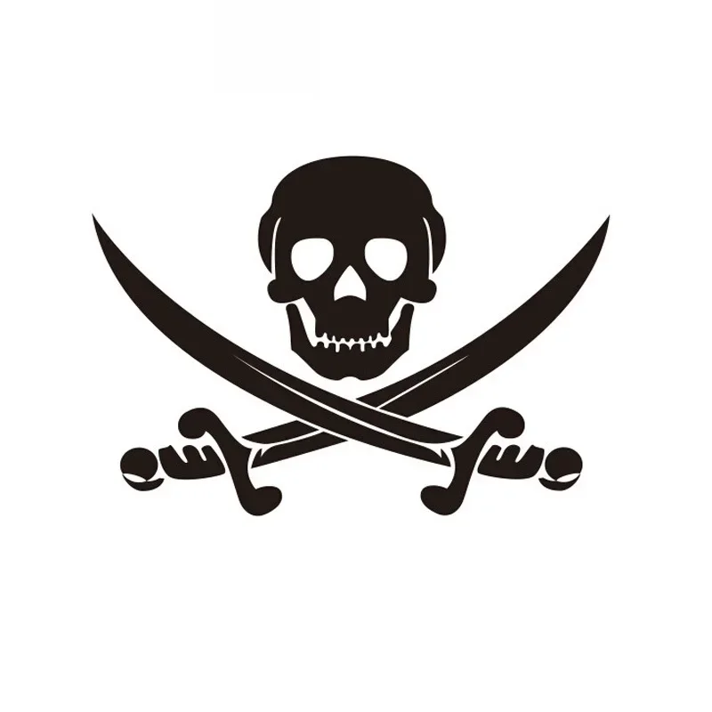 C ar Stickers Pirate Skull Crossed Sabers Car Decal Sticker 17cm Waterproof Vinyl Auto Body Window SUV Sedan Decoration