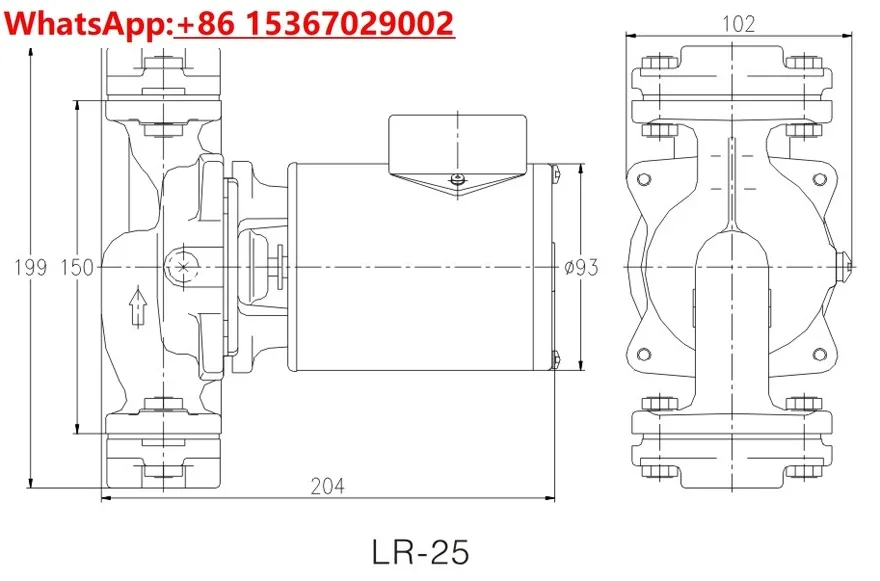 LR-25 온수 순환 펌프, 파이프라인 펌프, 부스터 펌프, 온수 순환, 90W